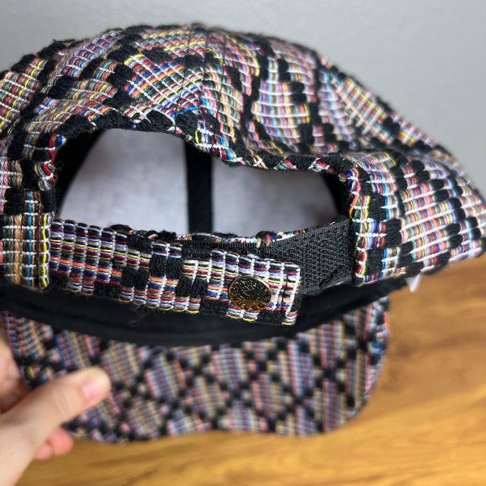 BCBGeneration Baseball Cap Multicolor Woven Tweed Geometric Hat Strapback - Picture 4 of 6